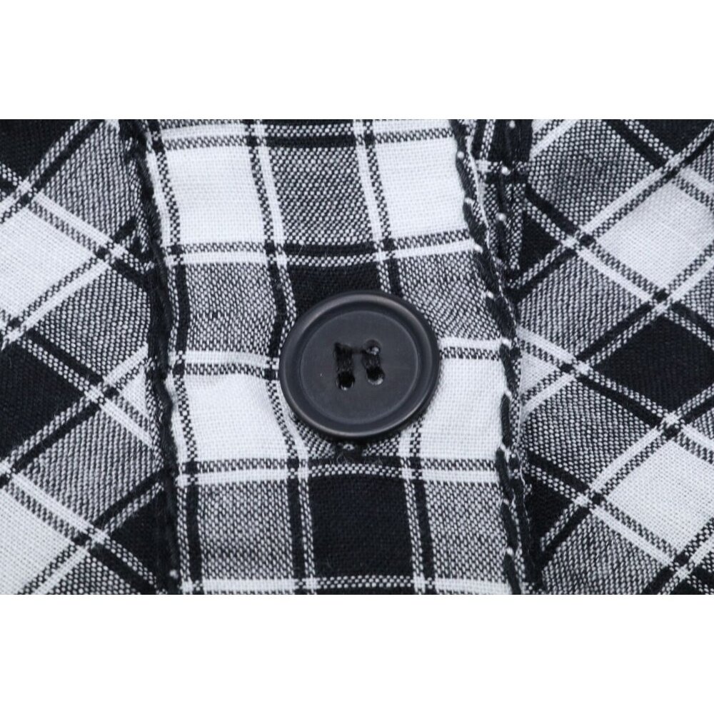 Max Studio Dress Womens S Black White Plaid Button Front Tank Shirt New Tags VTG - Picture 5 of 10